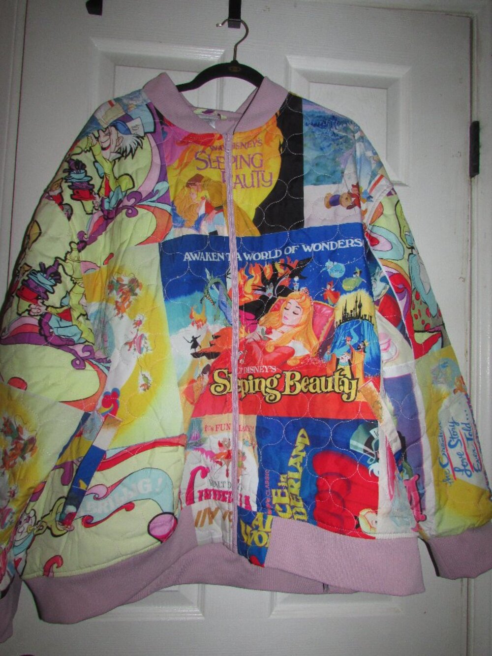 Disney Parks 2025 Classic Movie Sequin Quilted Bomber Zip Jacket Adult 3X BNWT